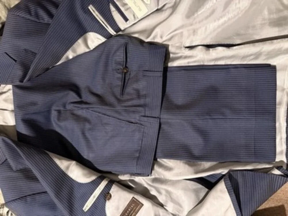 SuitSupply Mens Blue Pinstripe VBC Suit